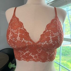 Victoria’s Secret Pink Lace Bralette in Rust M